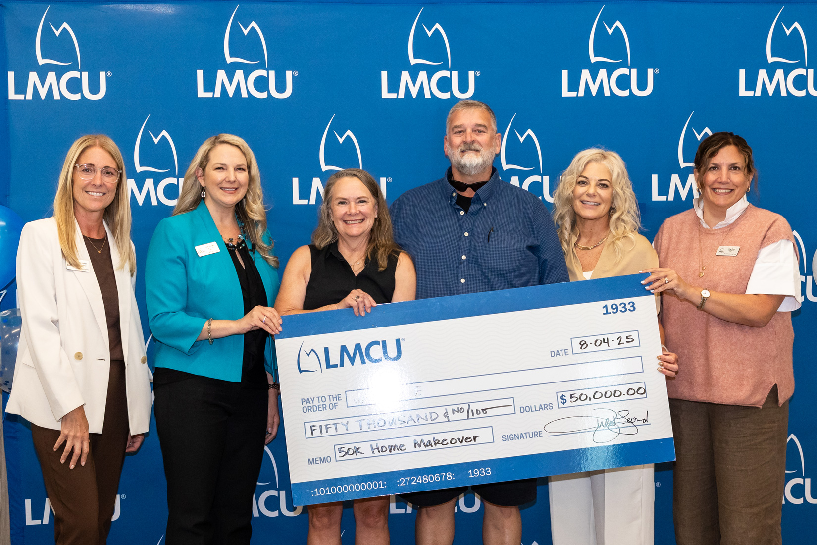 LMCU $50k Home Makeover 2025 Winners with LMCU Staff